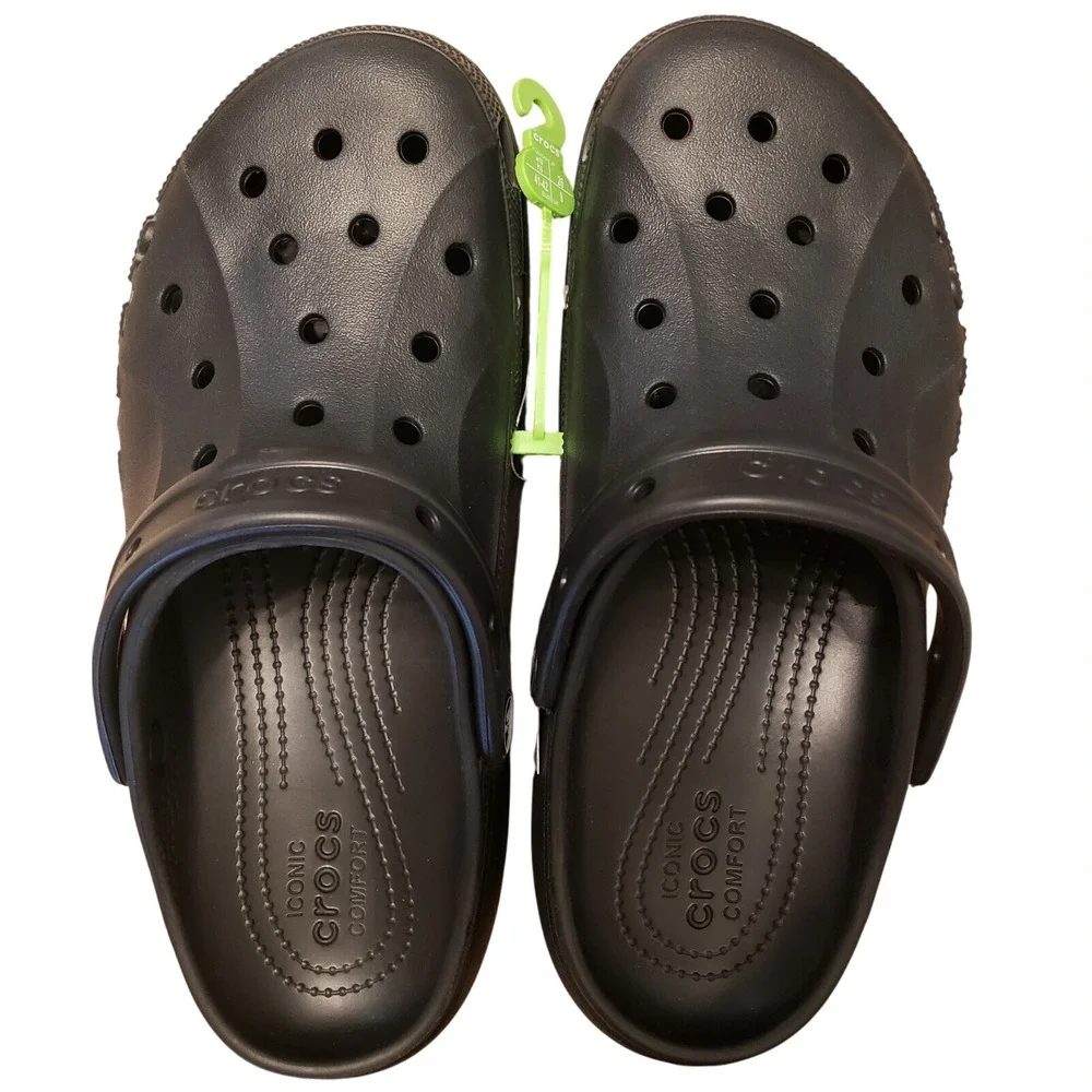 CROCS Baya Clogs Shoes Womens 10 Mens 8 Black Slip-On‎ NEW